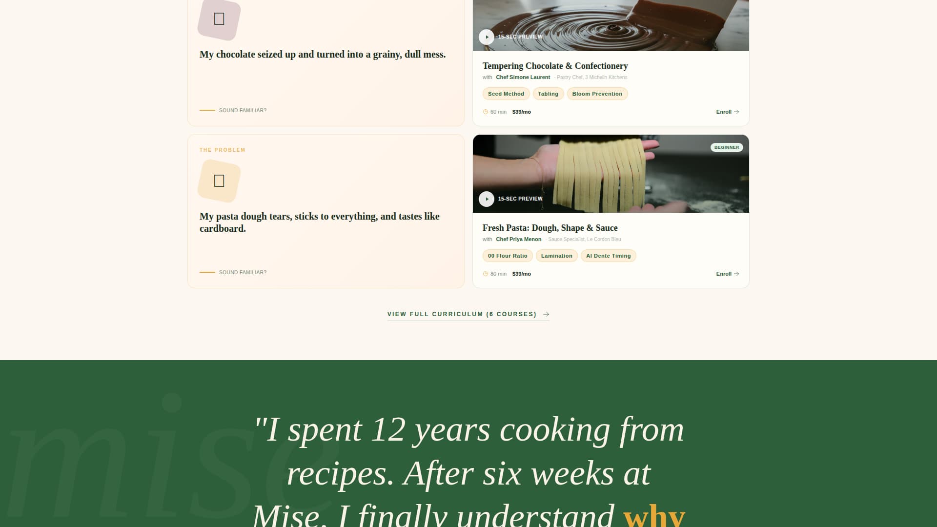Mise - Playful Culinary Landing Page Template