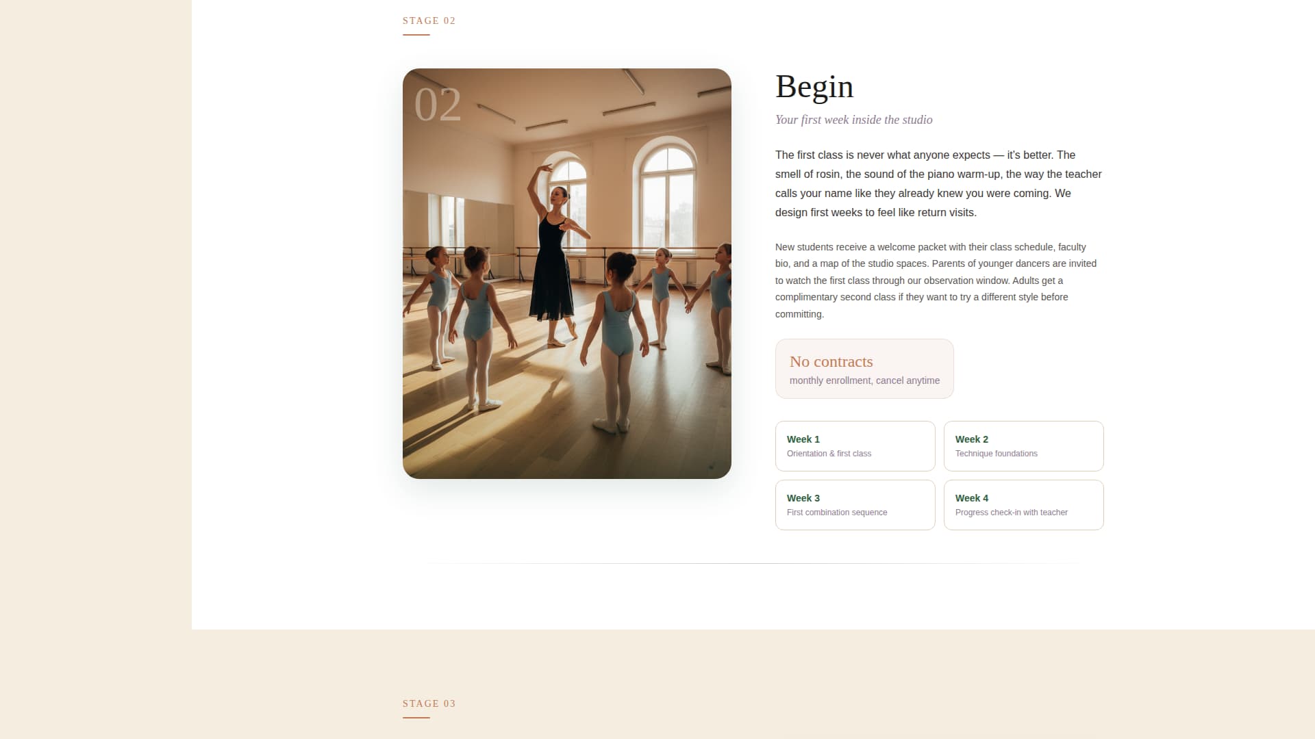 Barre - Elegant Dance Conservatory Landing Page Template