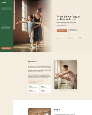 Barre - Elegant Dance Conservatory Landing Page Template