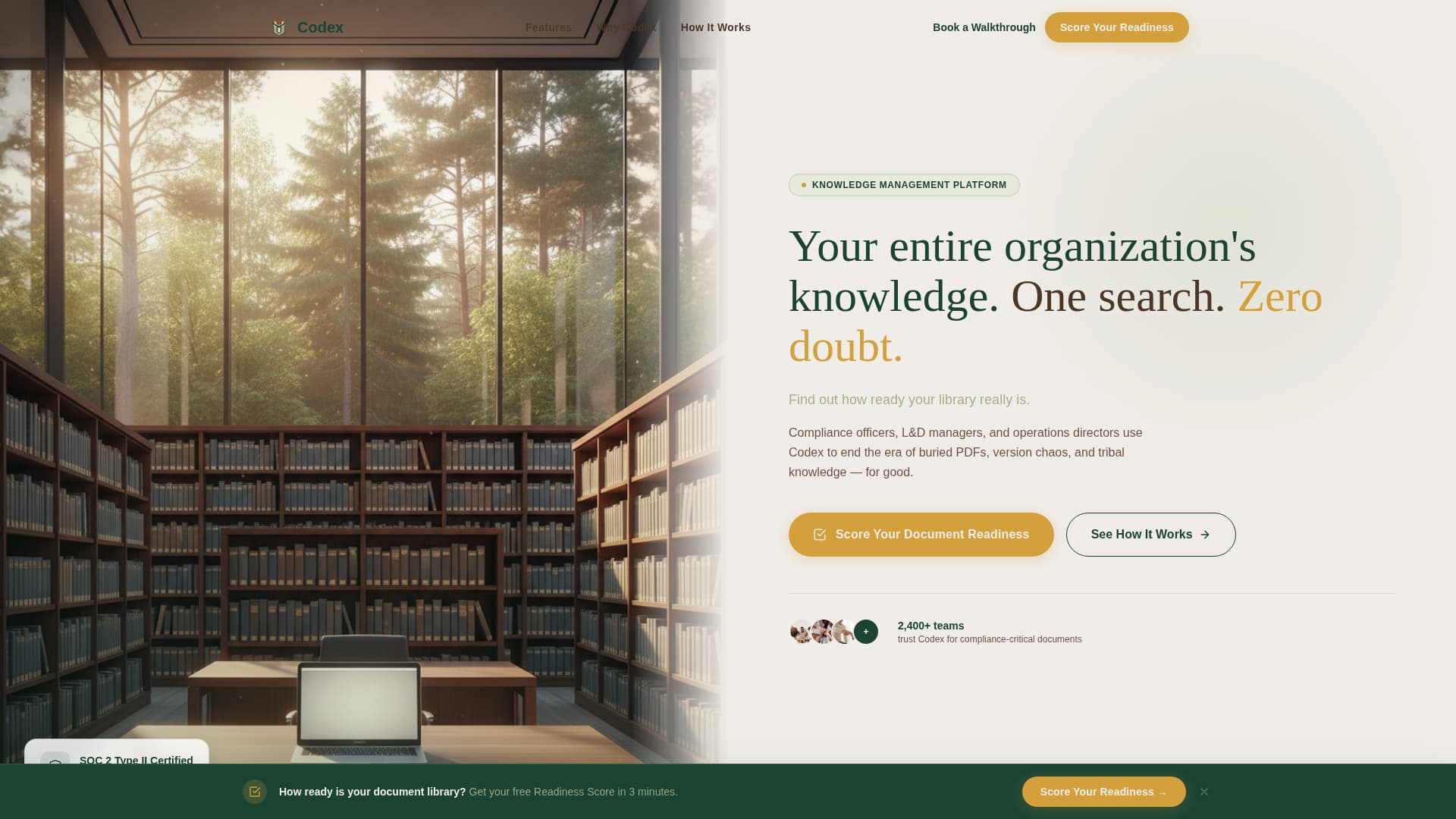 Codex - Precision Knowledge Landing Page Template