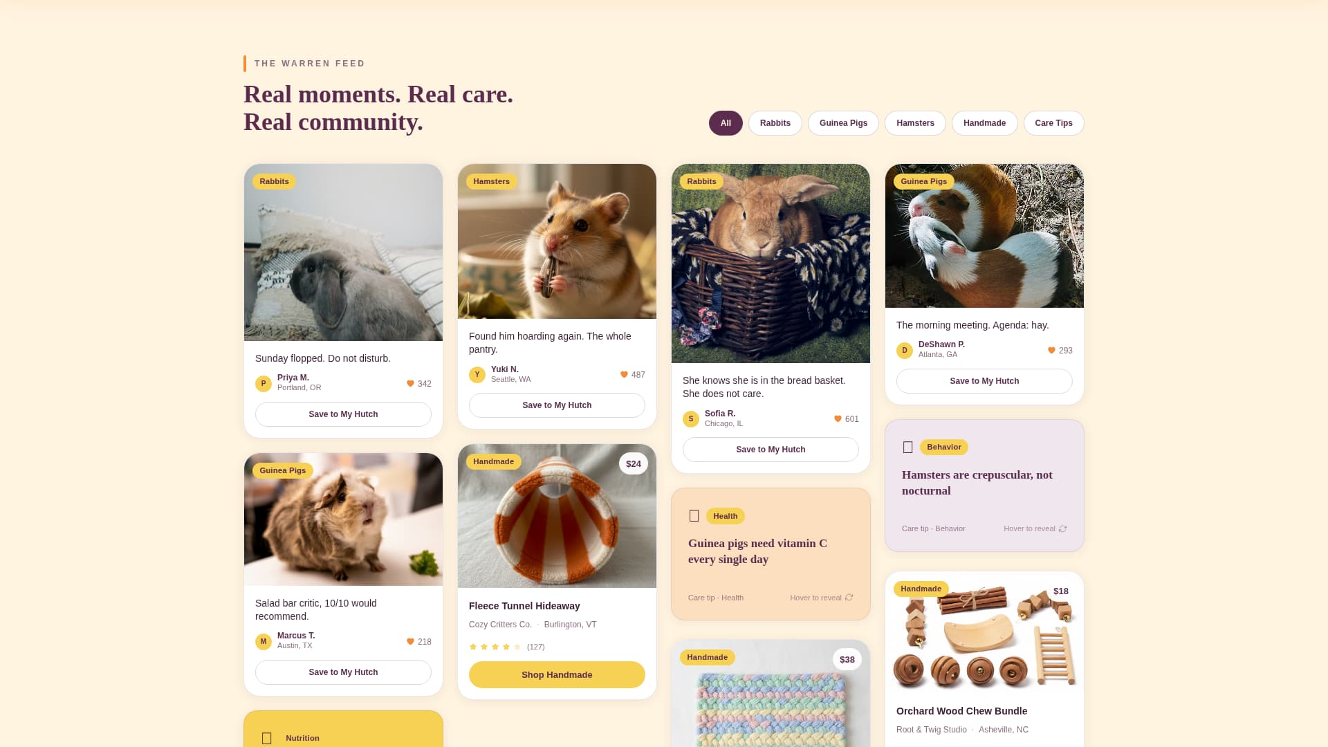 Warren - Warm Petcommunity Landing Page Template