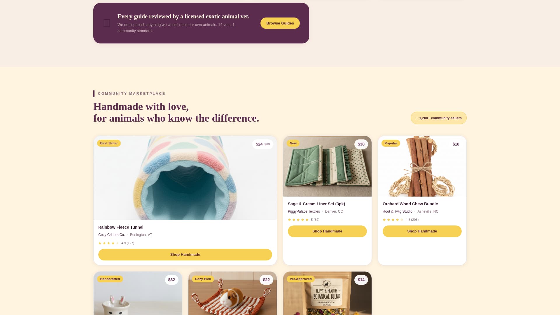 Warren - Warm Petcommunity Landing Page Template