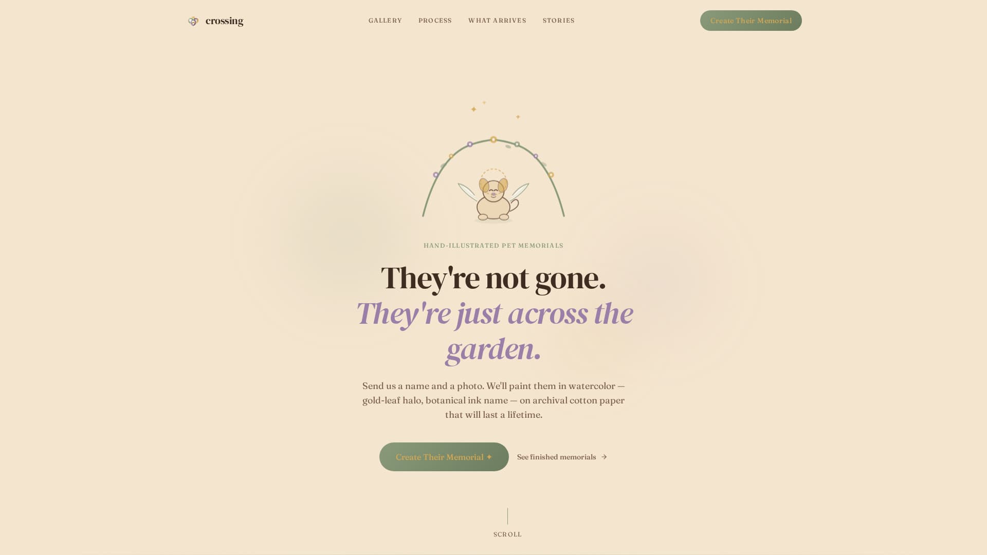 Crossing - Heartfelt Memorial Landing Page Template