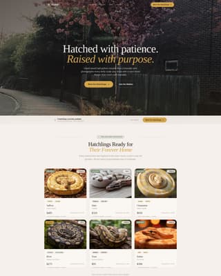 Clutch - Warm Reptilebreeder Landing Page Template