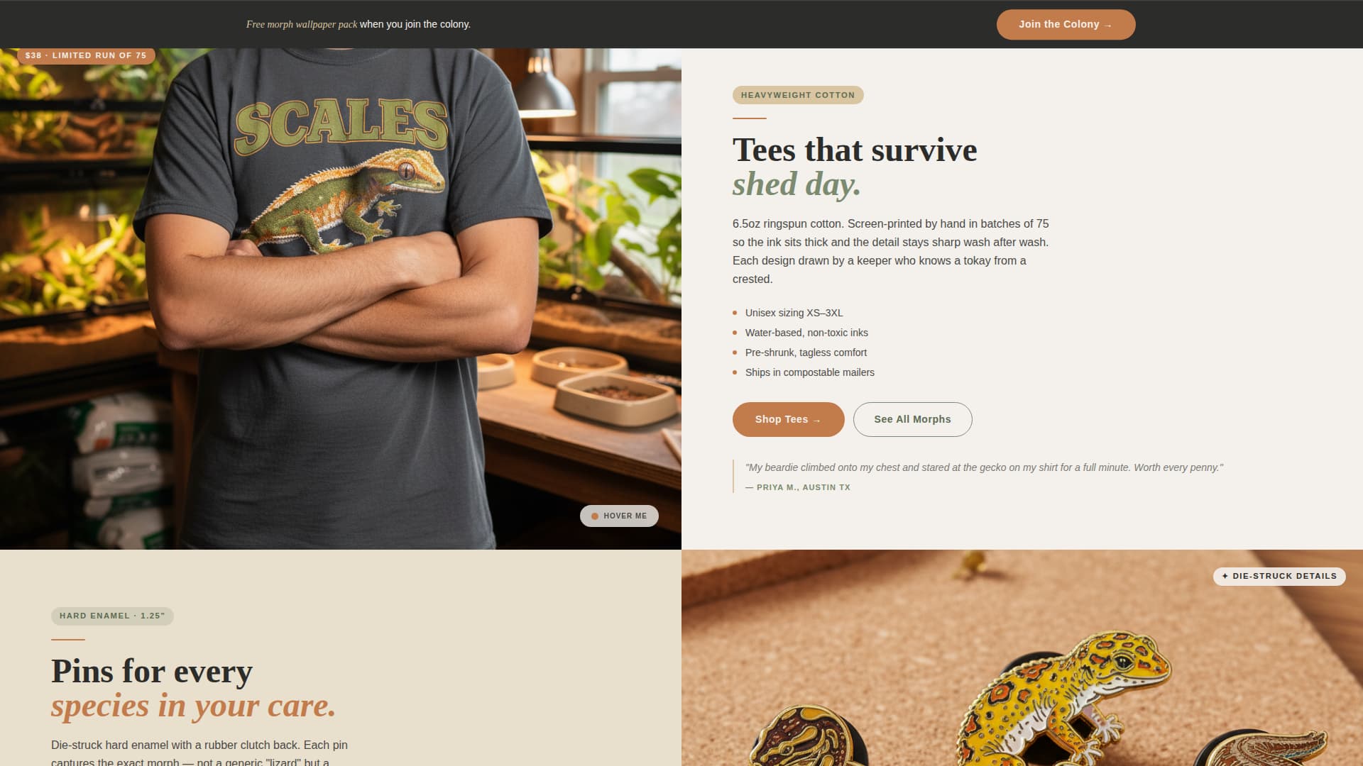 Scales - Artisan Reptile Landing Page Template