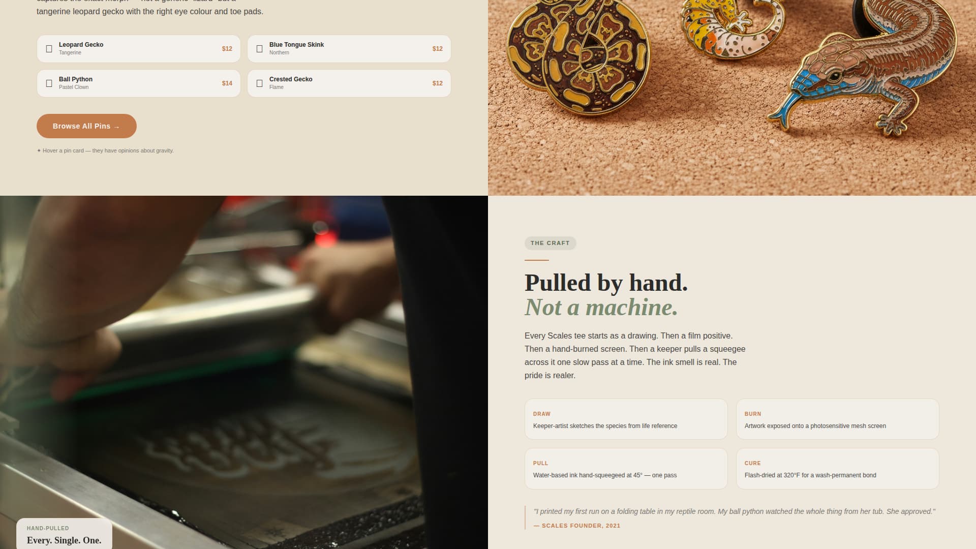 Scales - Artisan Reptile Landing Page Template
