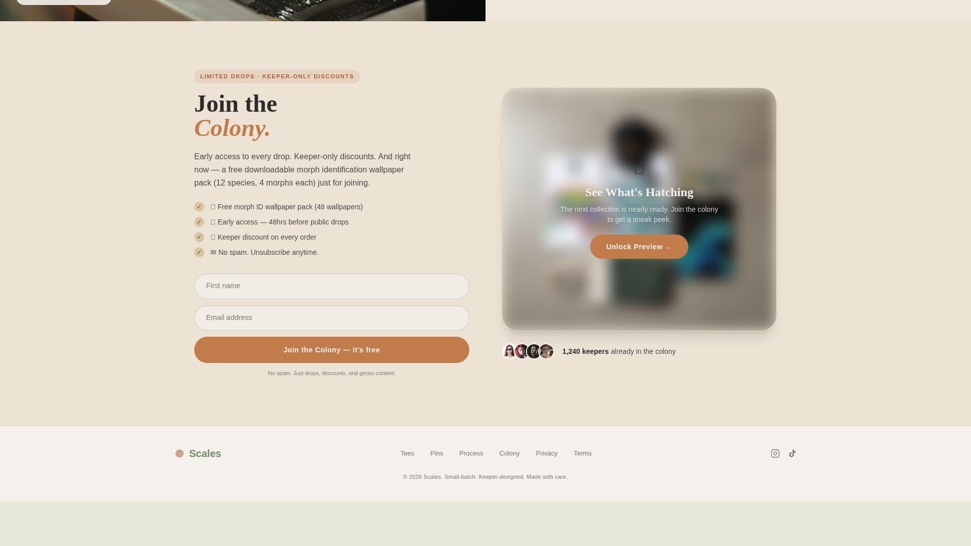 Scales - Artisan Reptile Landing Page Template