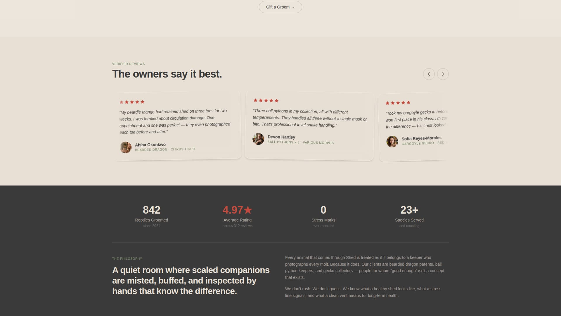 Shed - Serene Reptile Landing Page Template