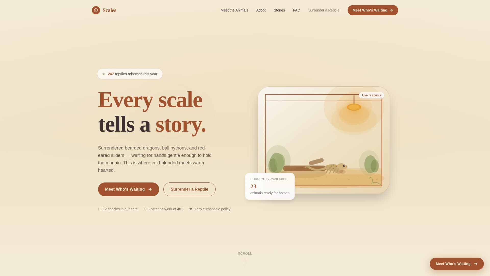 Scales - Heartfelt Reptile Landing Page Template