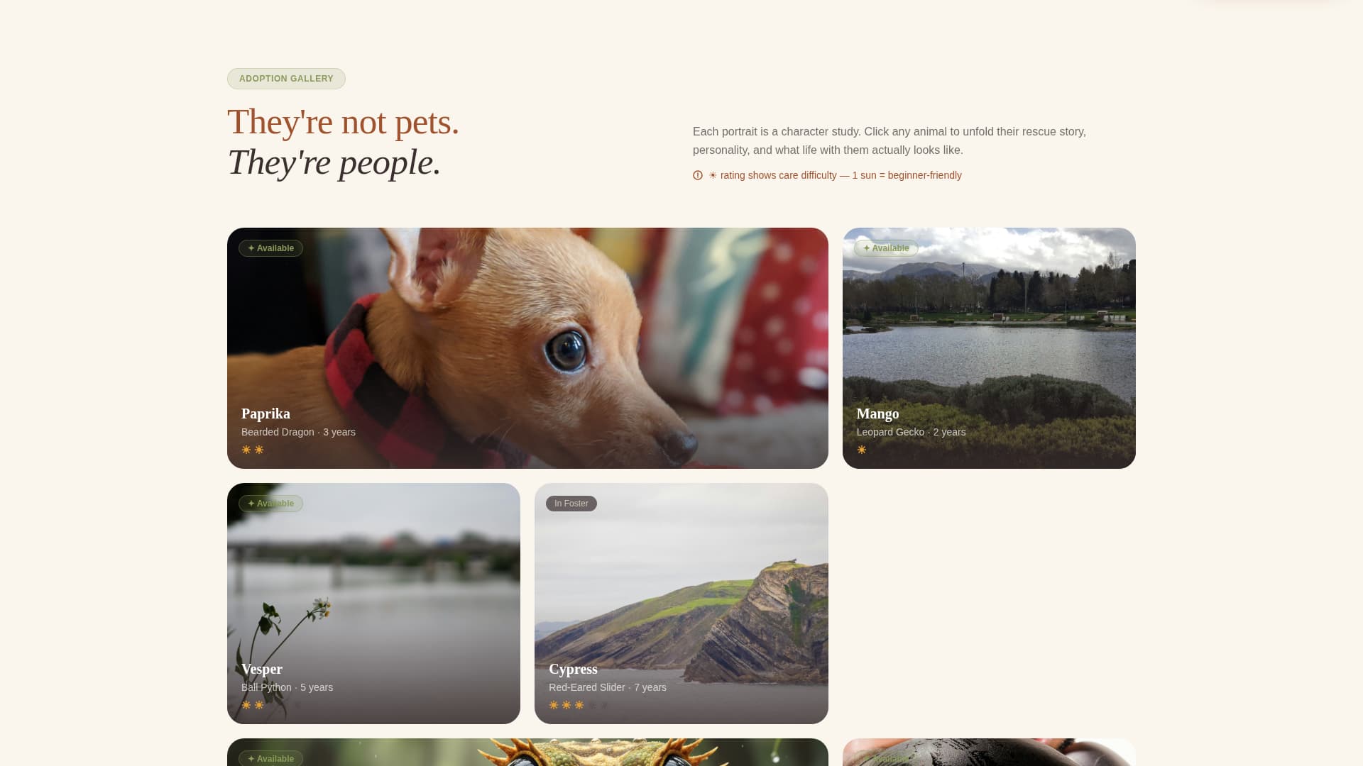 Scales - Heartfelt Reptile Landing Page Template