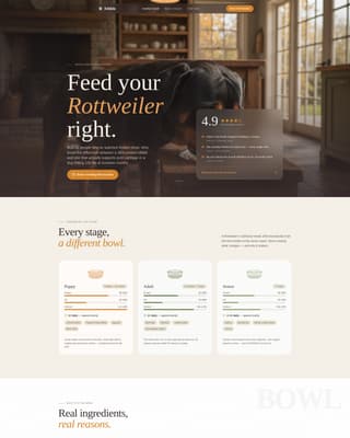 Rottweiler - Premium Diet Landing Page Template
