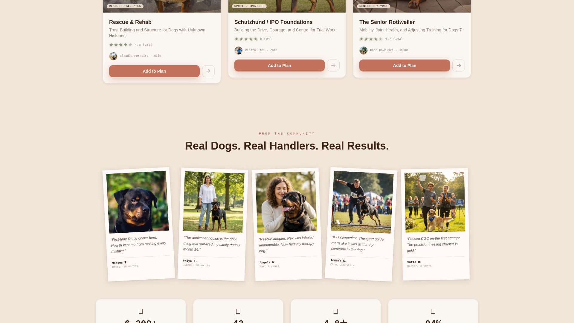 Hearth - Trusted Rottweiler Landing Page Template