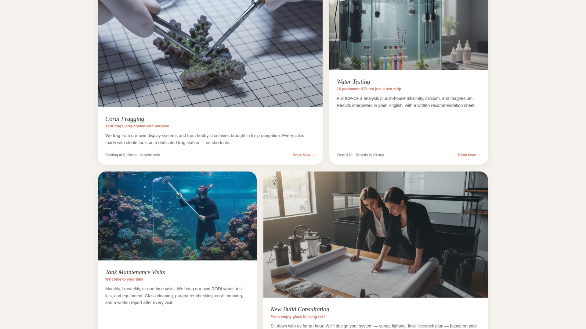 Reef - Artisan Aquarium Landing Page Template
