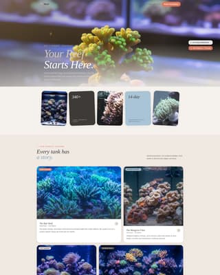 Reef - Artisan Aquarium Landing Page Template
