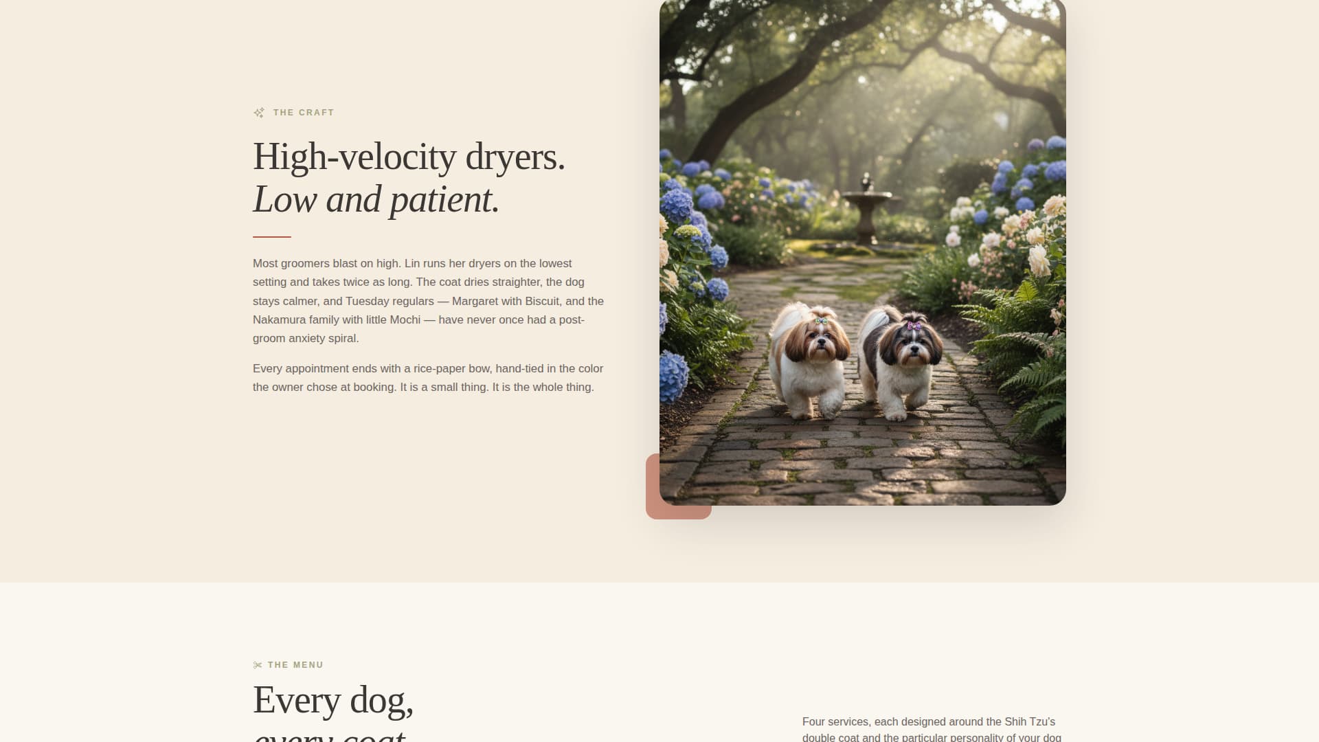 Fluff - Cozy Grooming Landing Page Template