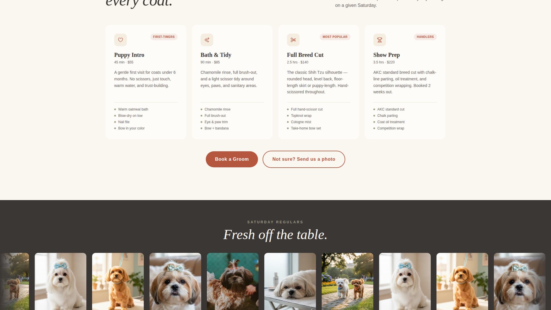 Fluff - Cozy Grooming Landing Page Template