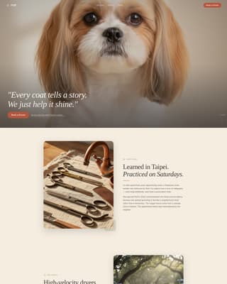 Fluff - Cozy Grooming Landing Page Template