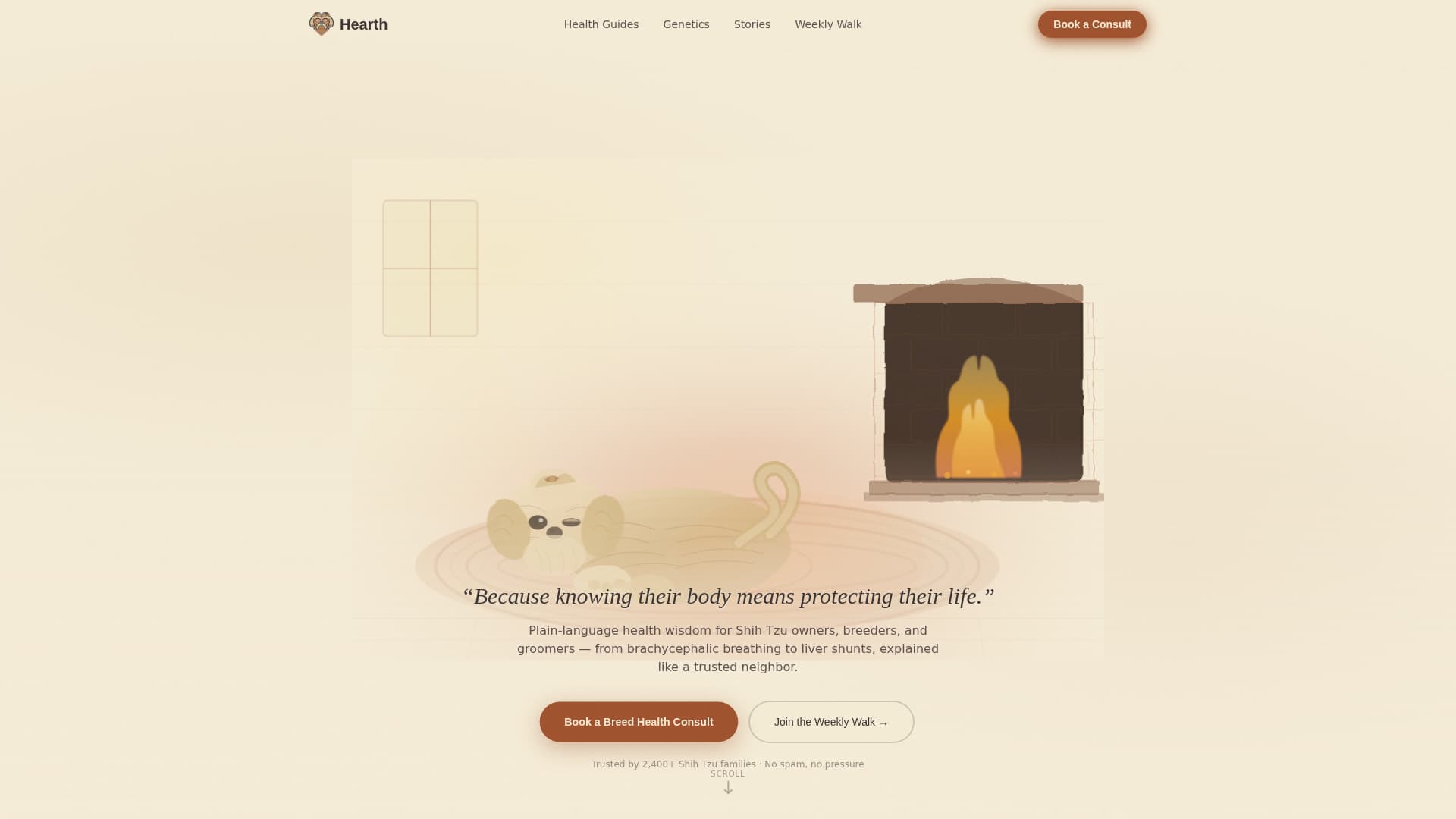 Hearth - Trusted Shihtzu Landing Page Template