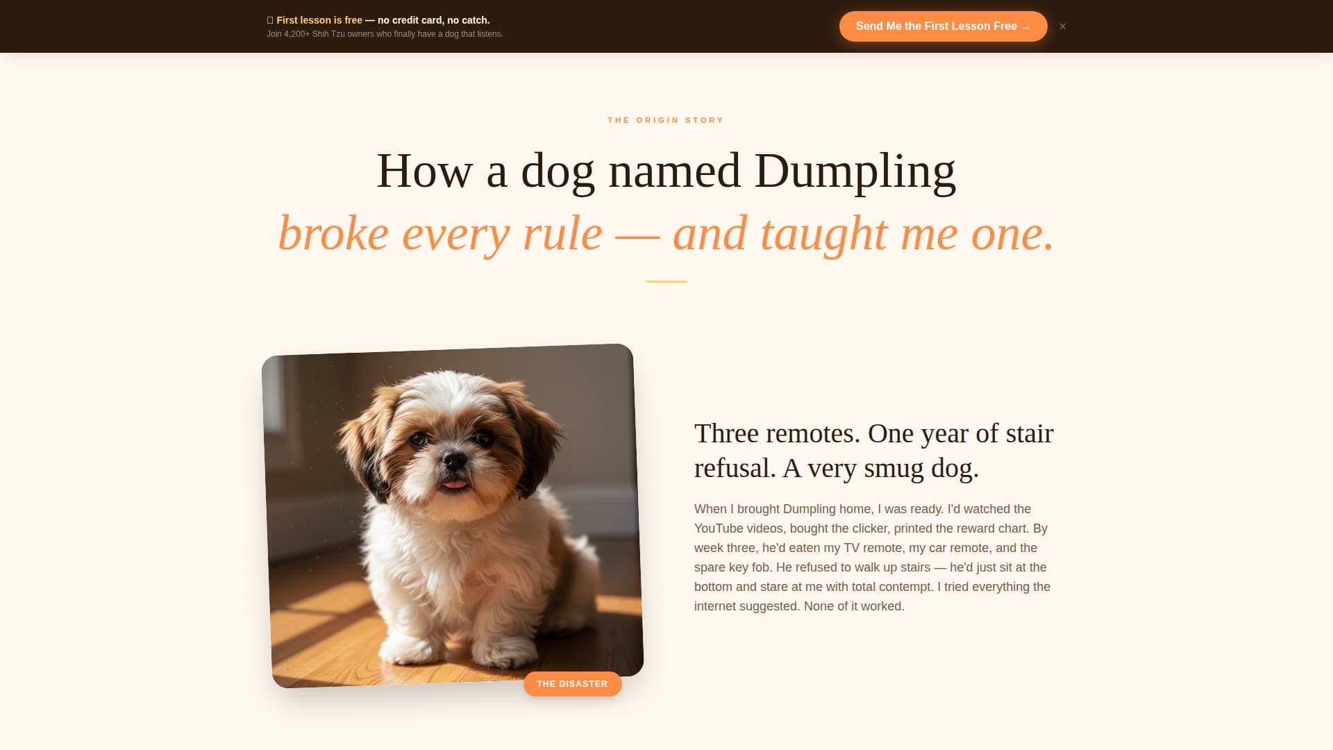 Dumpling - Gentle Pettraining Landing Page Template