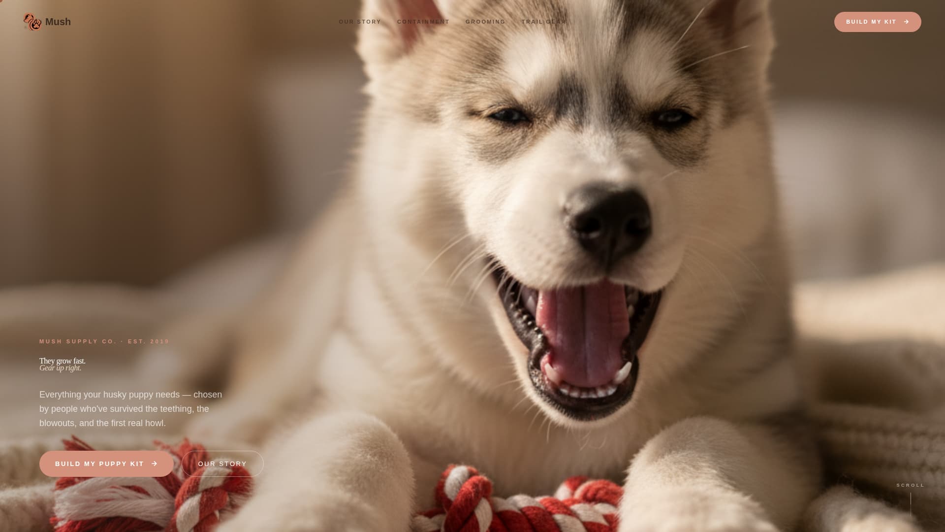 Mush - Trusted Huskysupplies Landing Page Template