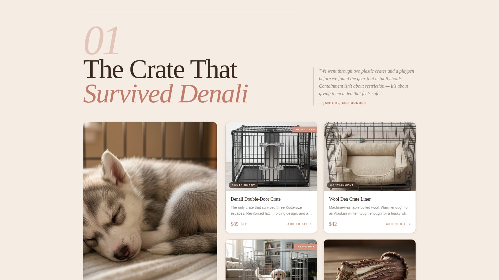 Mush - Trusted Huskysupplies Landing Page Template