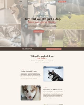 Mush - Proven Husky Landing Page Template