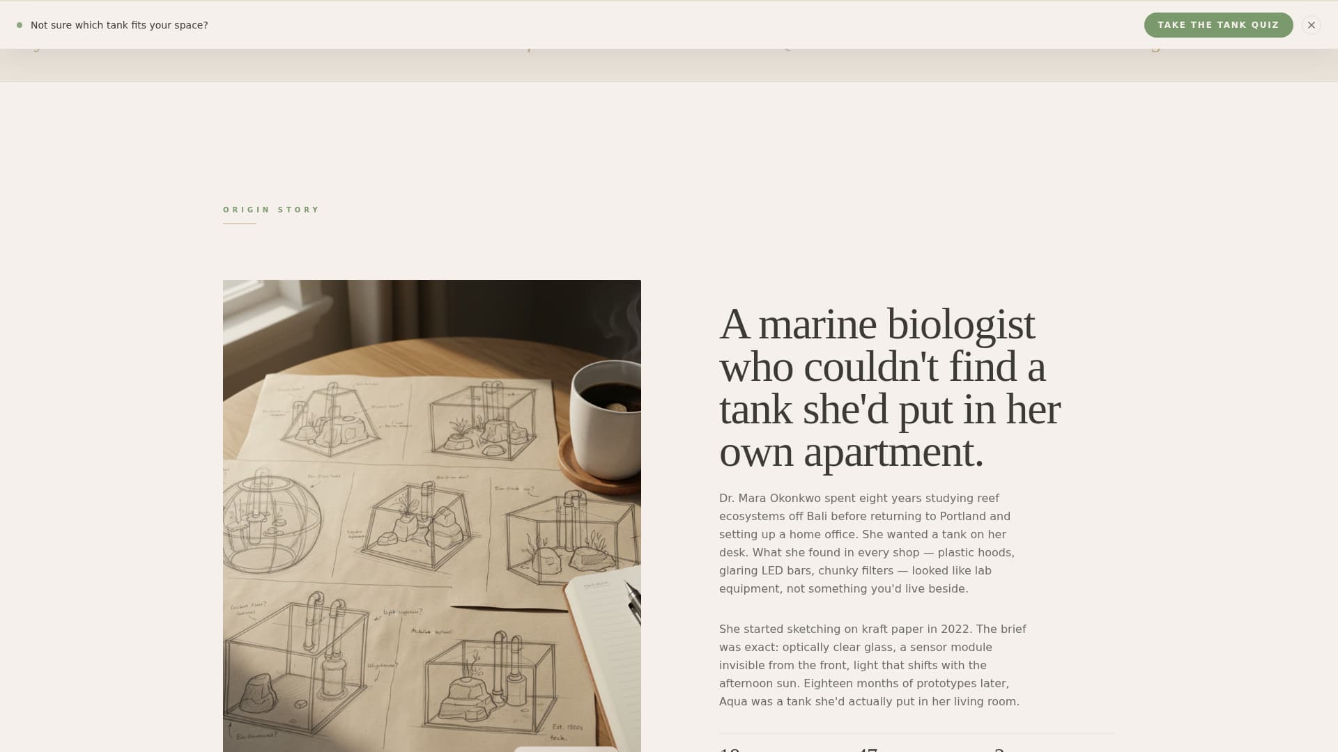 Aqua - Artisan Fishtank Landing Page Template