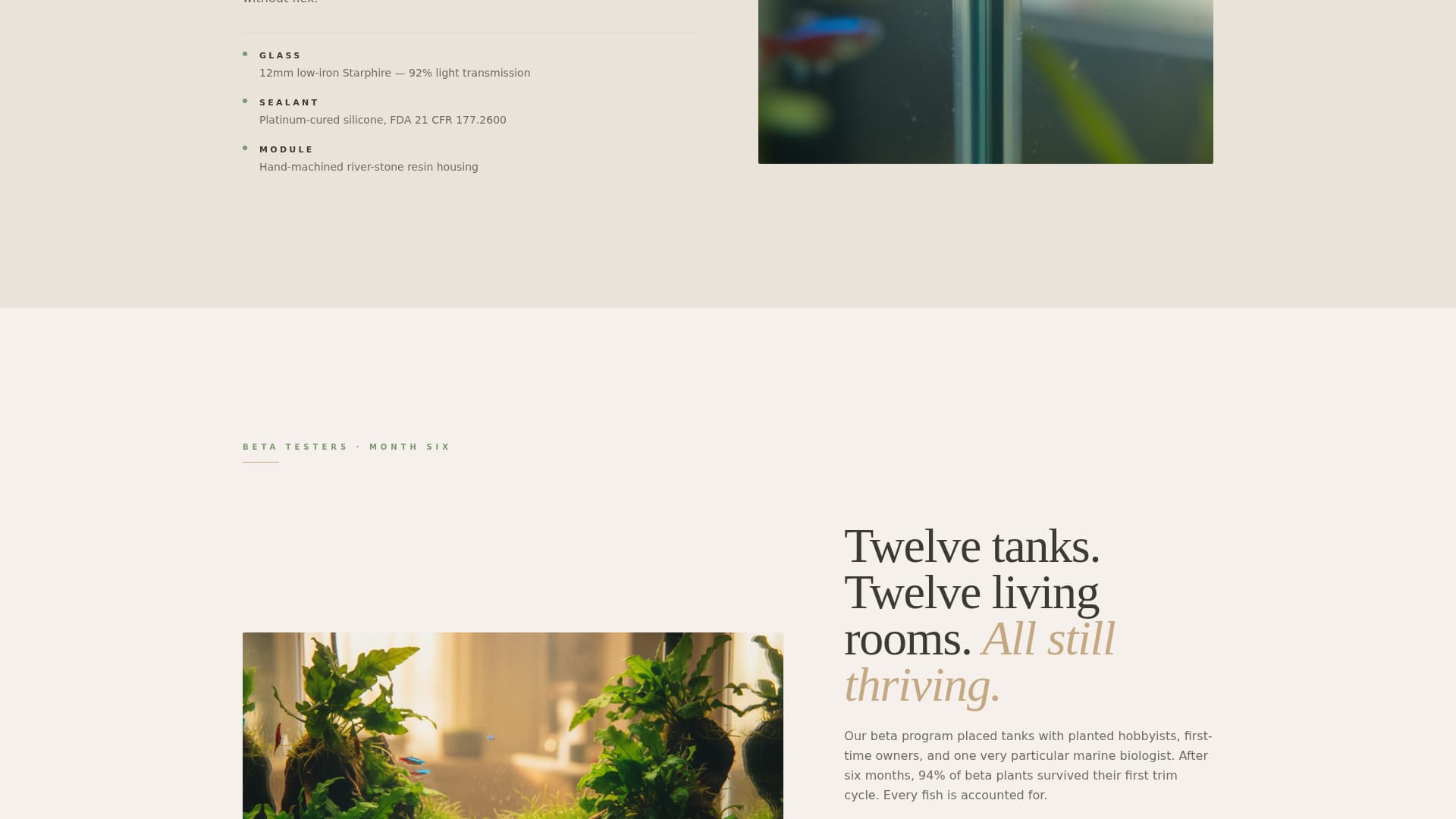 Aqua - Artisan Fishtank Landing Page Template