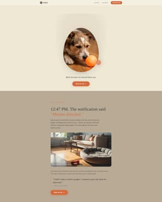 Fetch - Heartwarming Pettech Landing Page Template