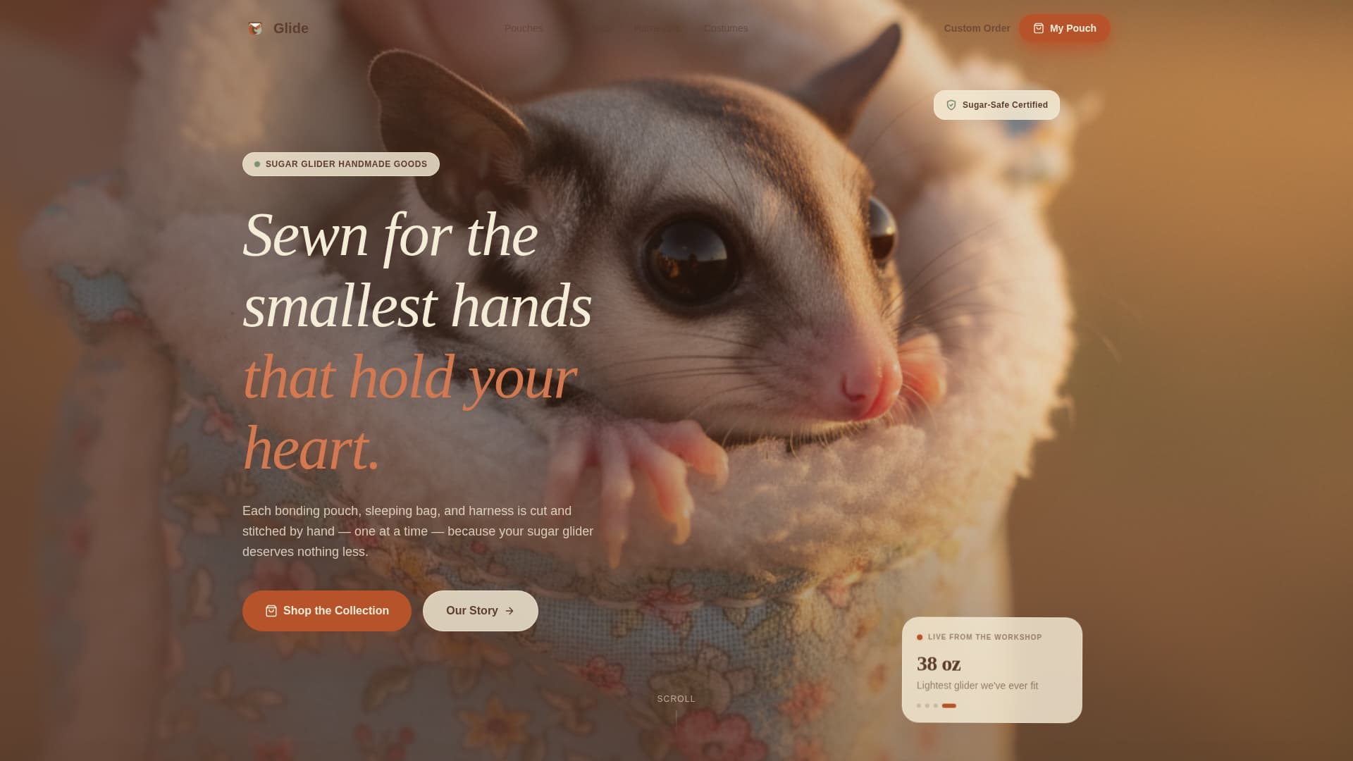 Glide - Handcrafted Sugarglider Landing Page Template