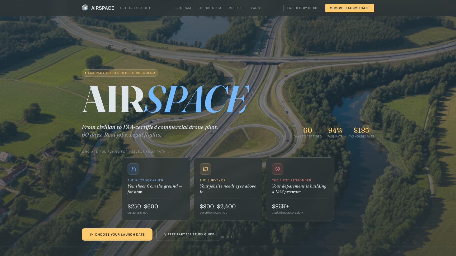 Airspace - Authoritative Dronepilot Landing Page Template