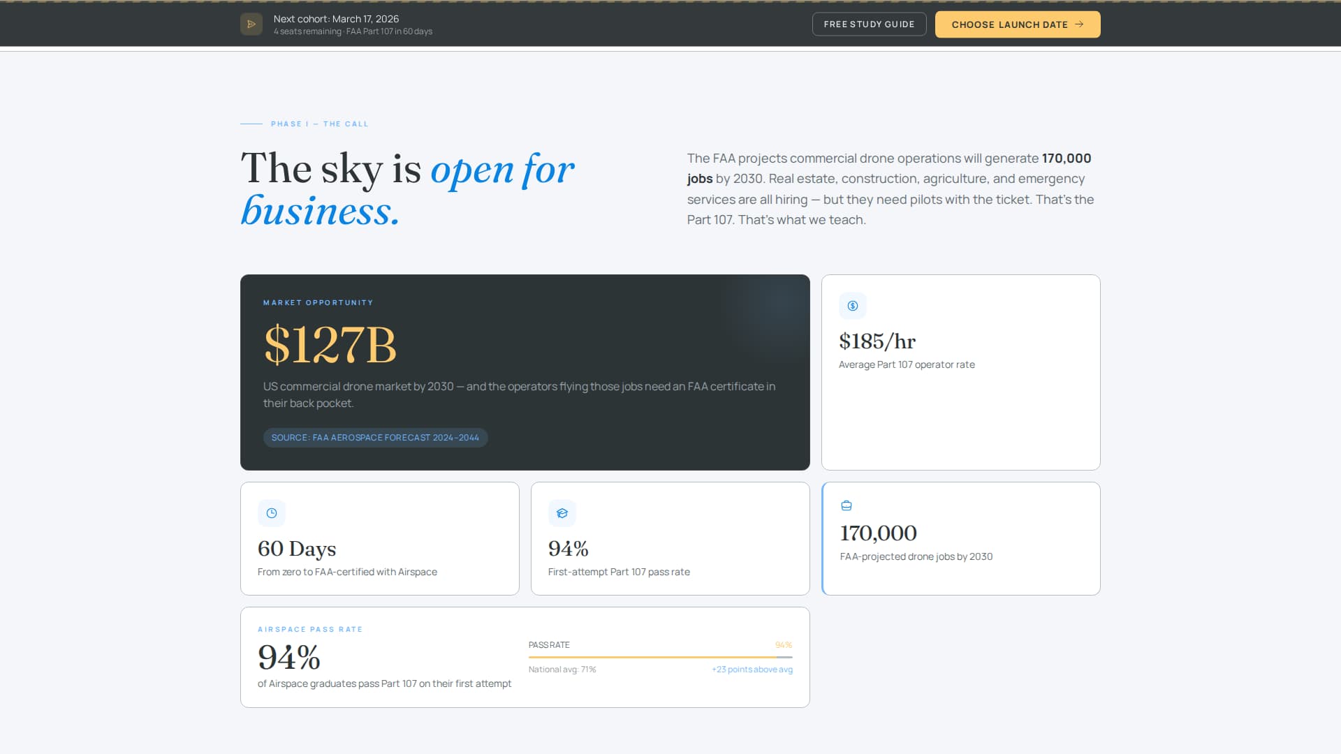 Airspace - Authoritative Dronepilot Landing Page Template