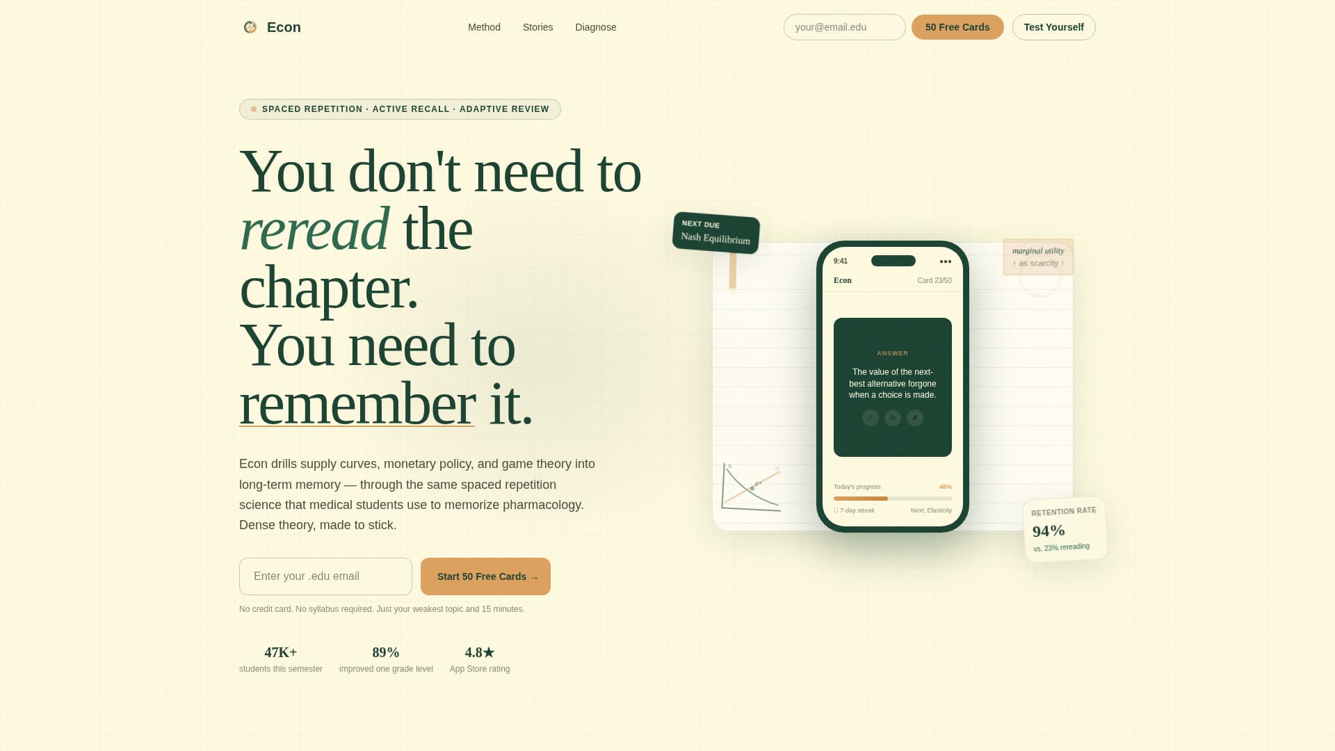Econ - Adaptive Flashcard Landing Page Template