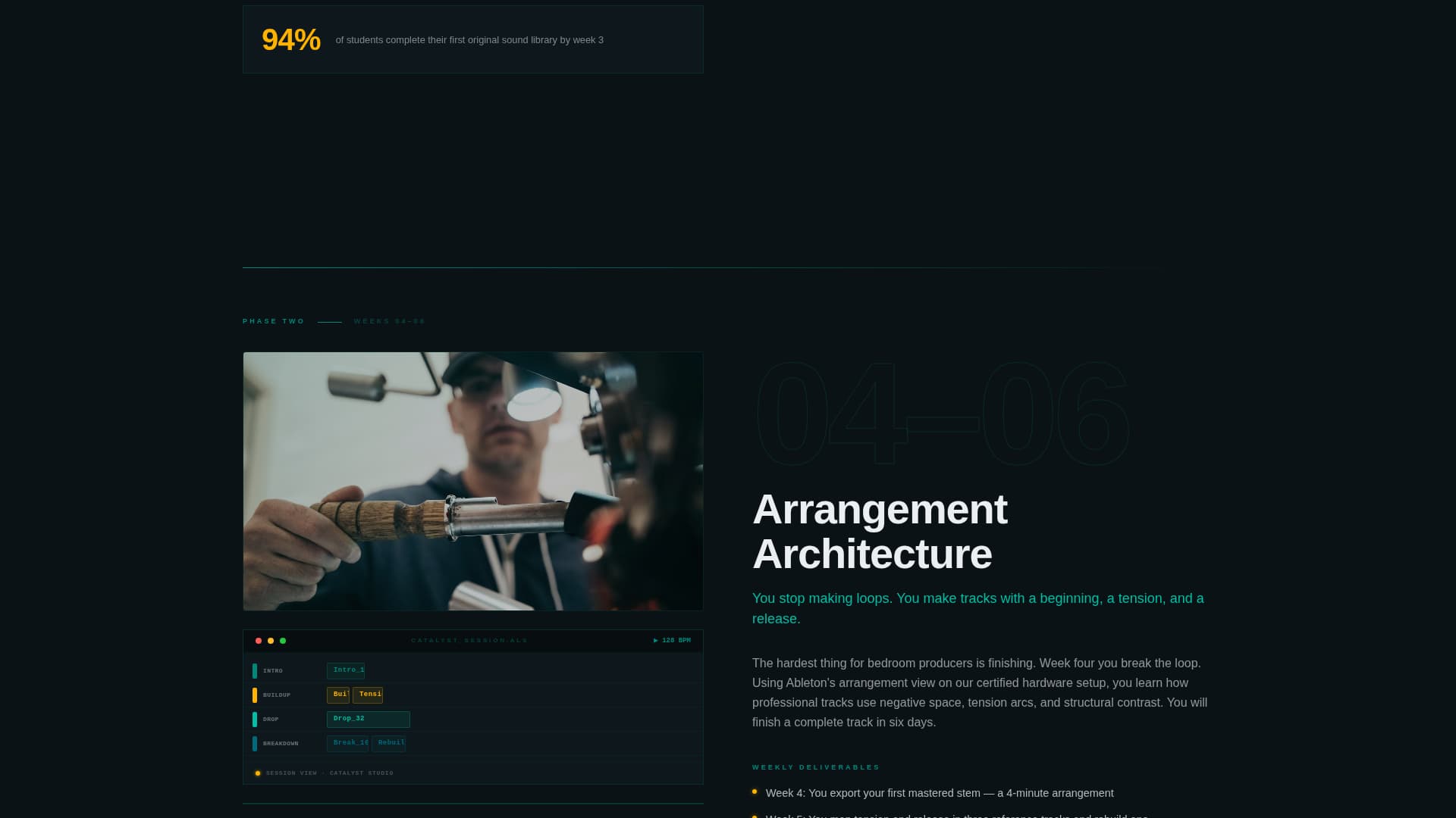 Catalyst - Institutional Electronic Music Landing Page Template