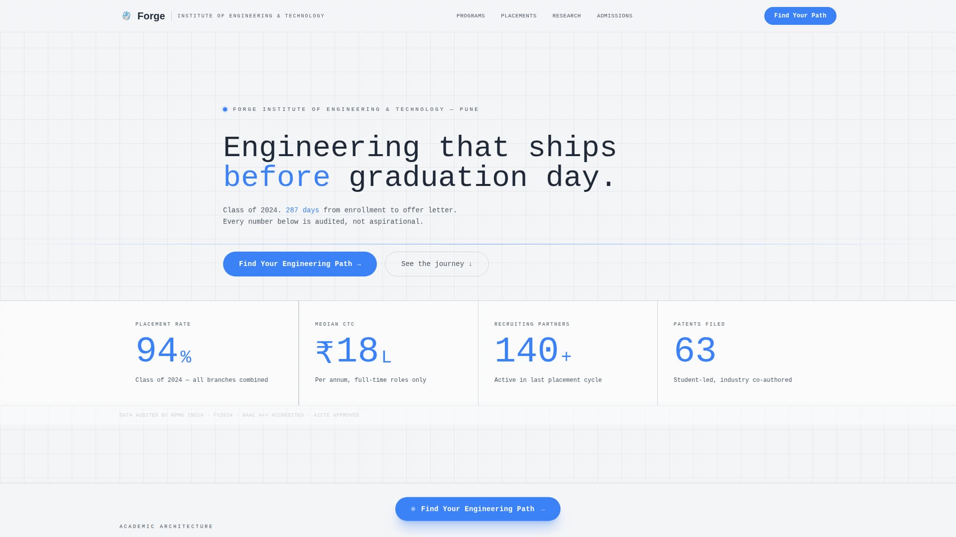 Forge - Precision Engineering Landing Page Template