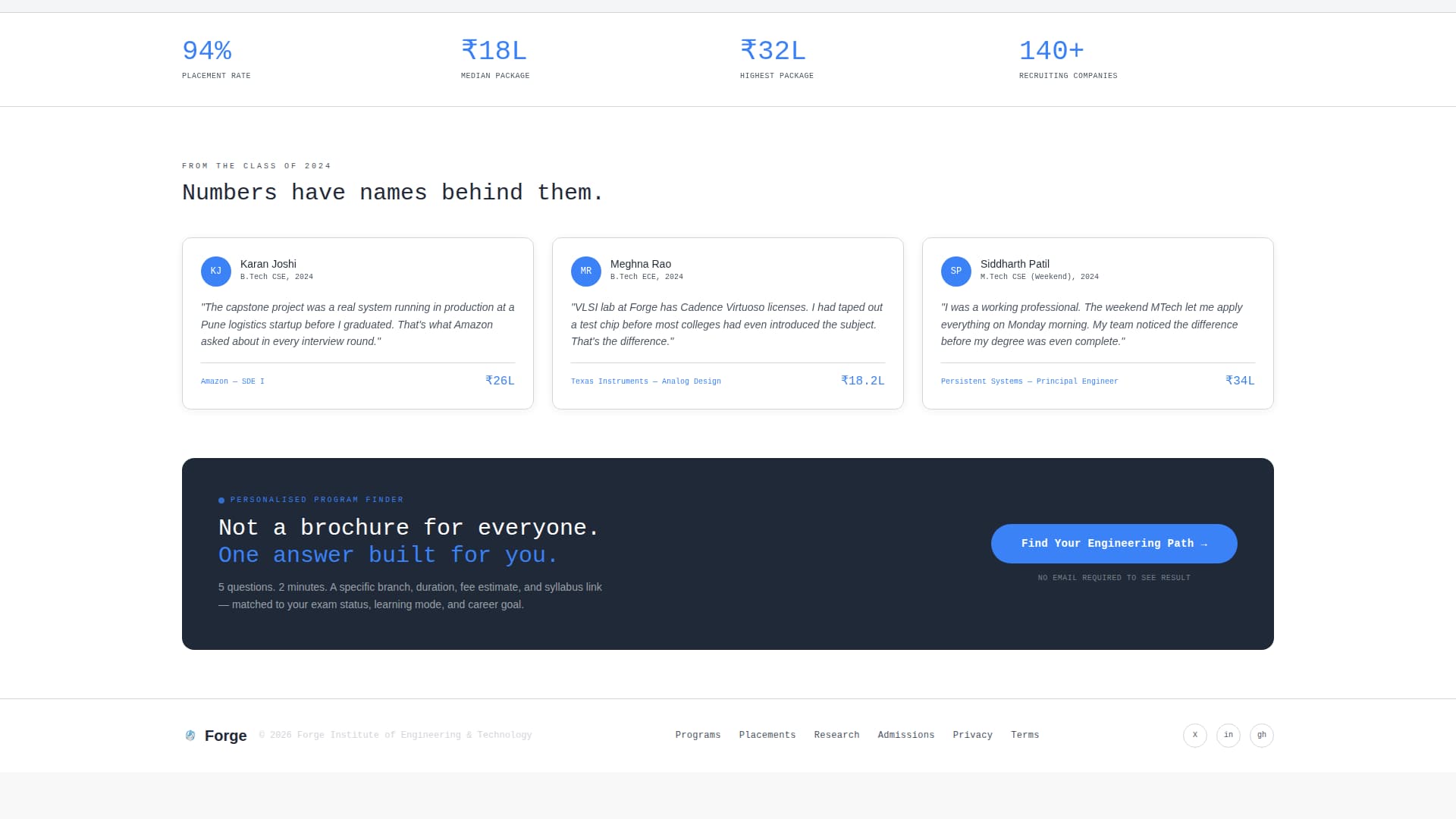 Forge - Precision Engineering Landing Page Template
