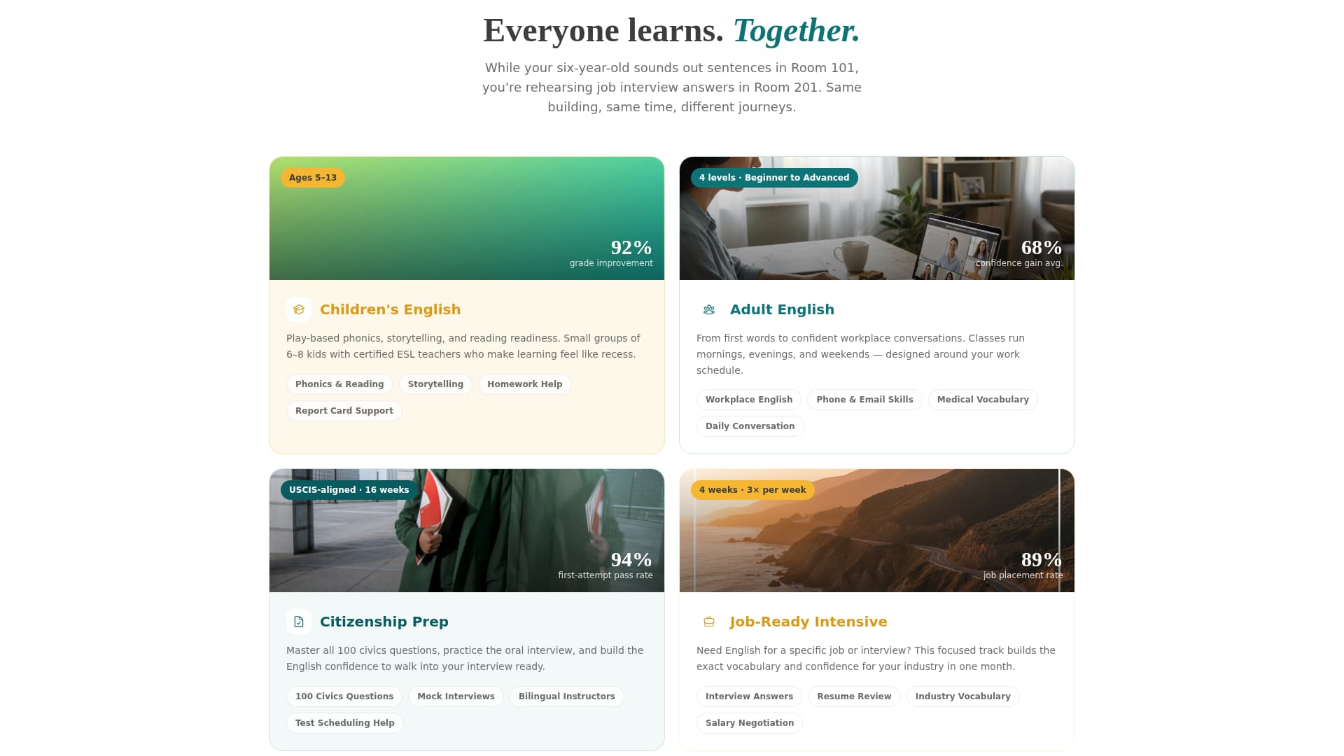 Fluent - Welcoming Esl Landing Page Template