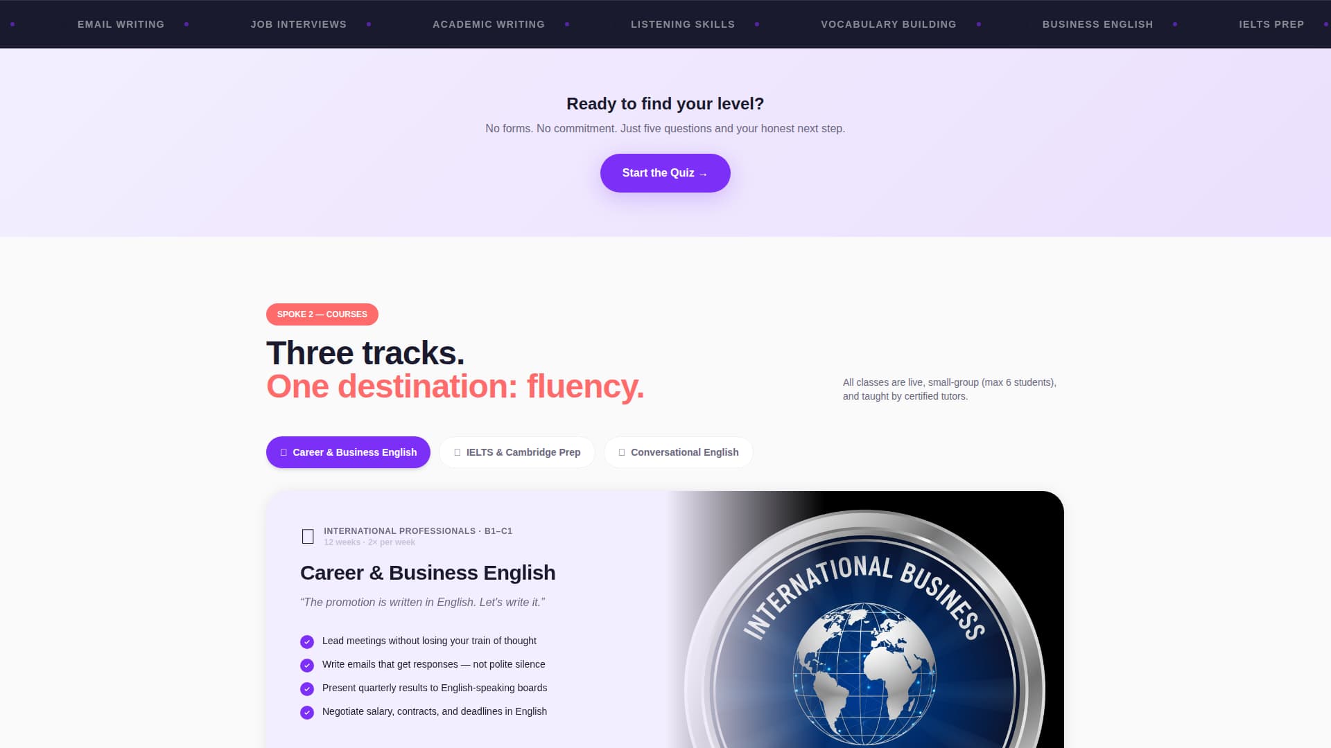 Fluent - Playful ESL Landing Page Template