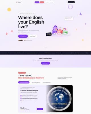Fluent - Playful ESL Landing Page Template