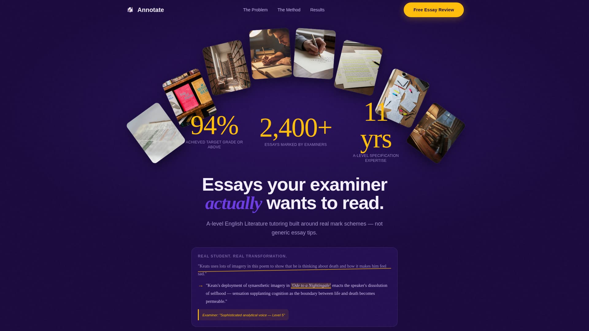 Annotate - Transformative Literature Landing Page Template