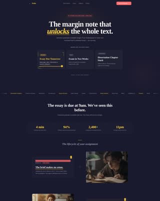 Folio - Brilliant Literature Landing Page Template