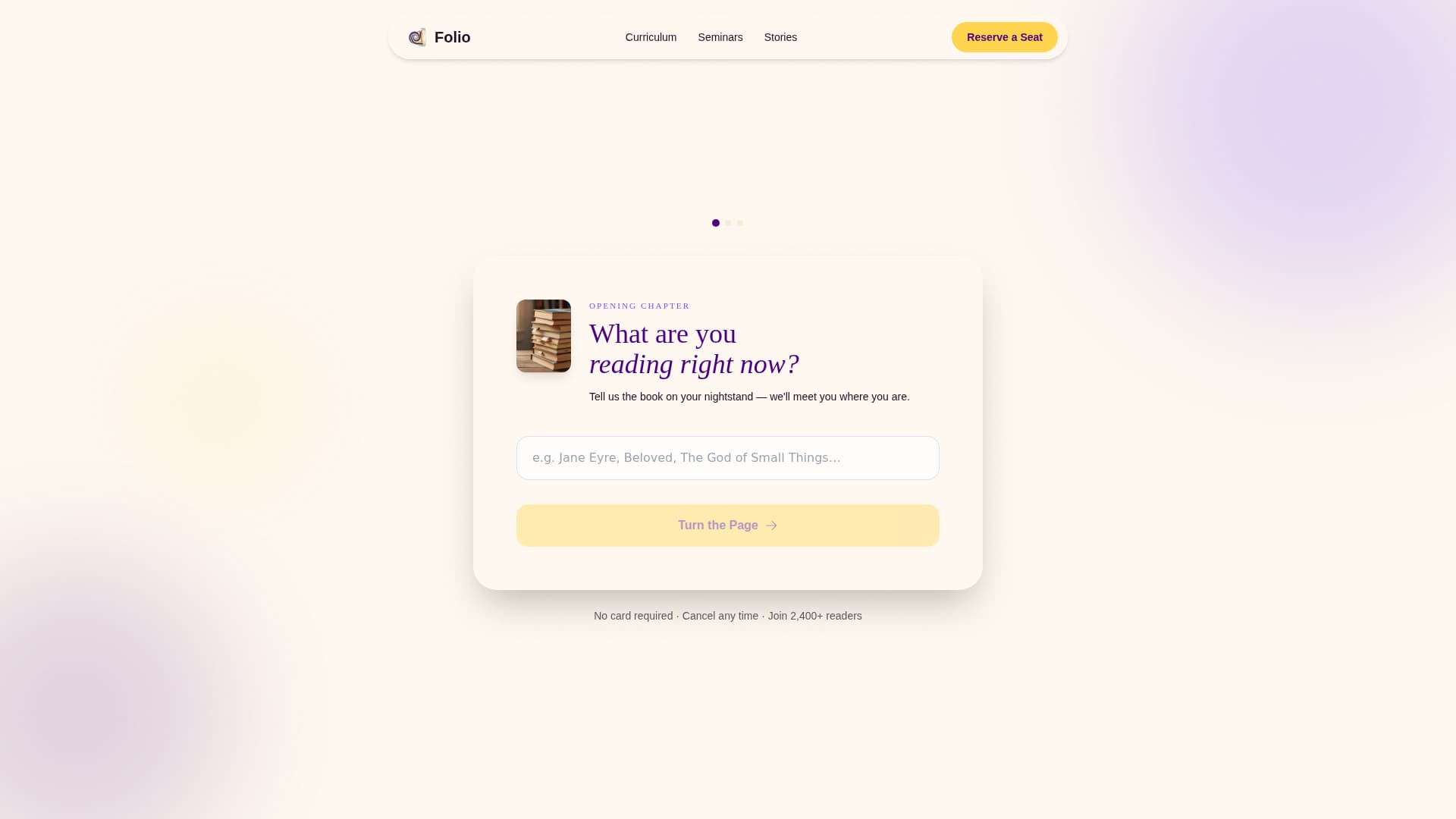 Folio - Enchanting Literature Landing Page Template