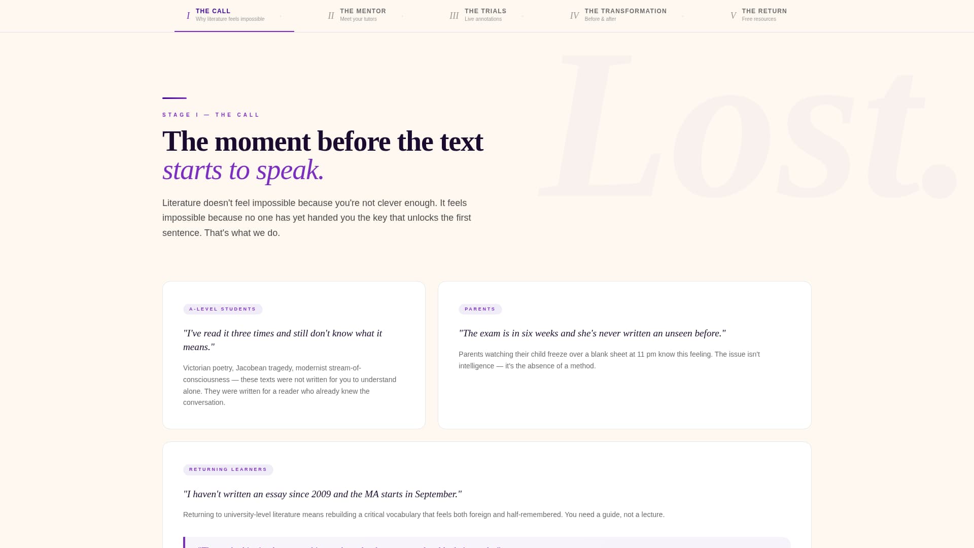 Folio - Transformative Literature Landing Page Template