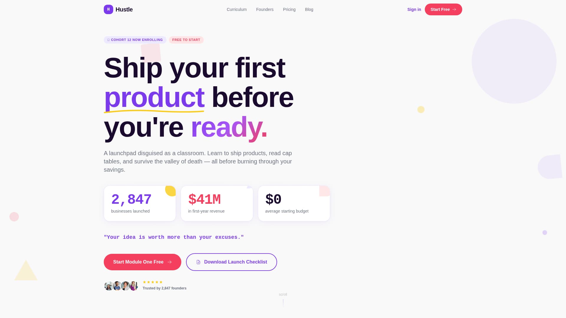 Hustle - Bold Entrepreneurship Landing Page Template