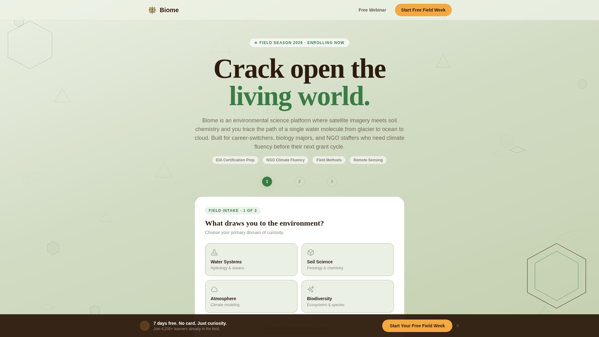Biome - Immersive Environmental Science Landing Page Template