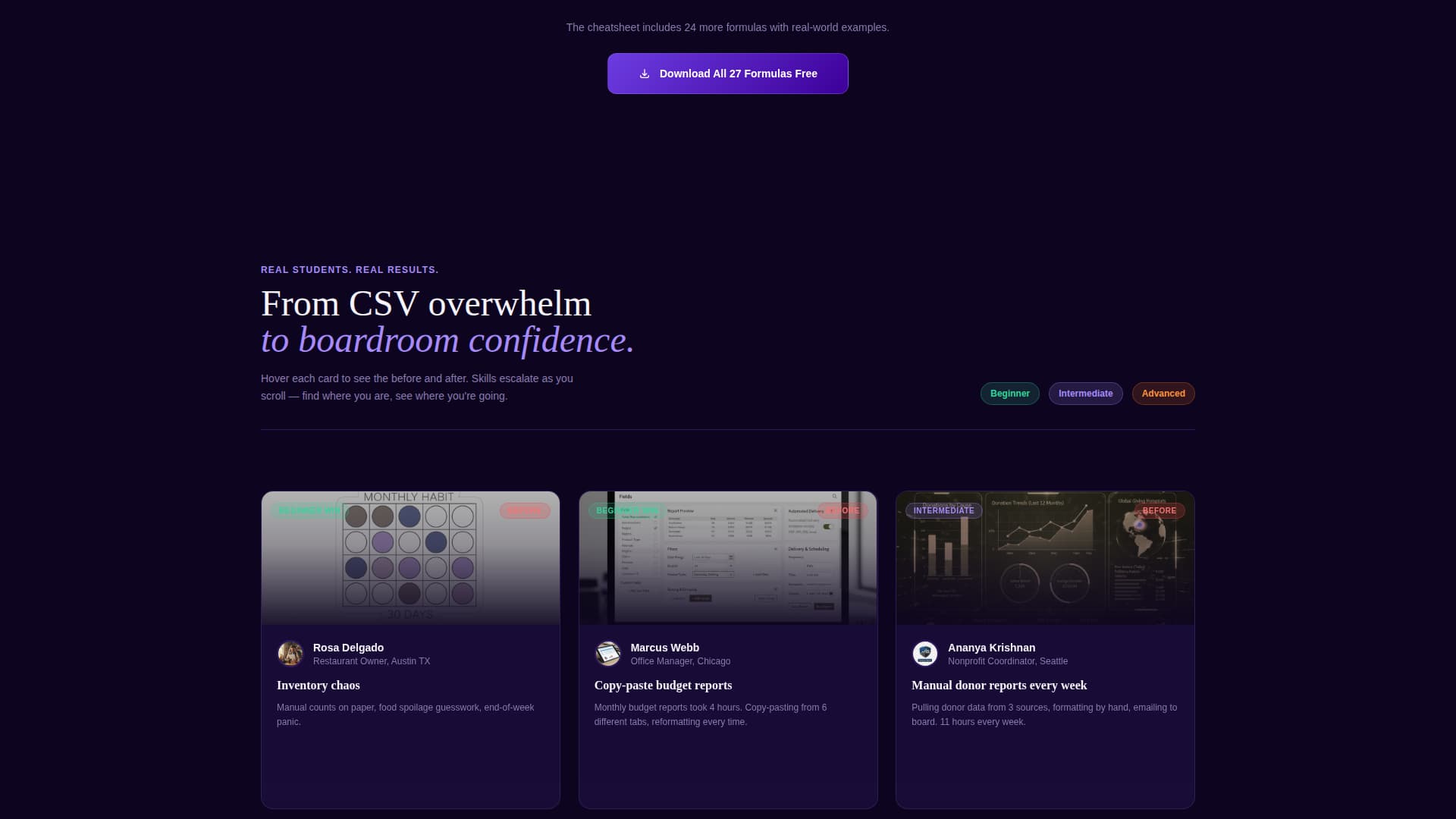 Spreadsheet - Powerful Excel Landing Page Template