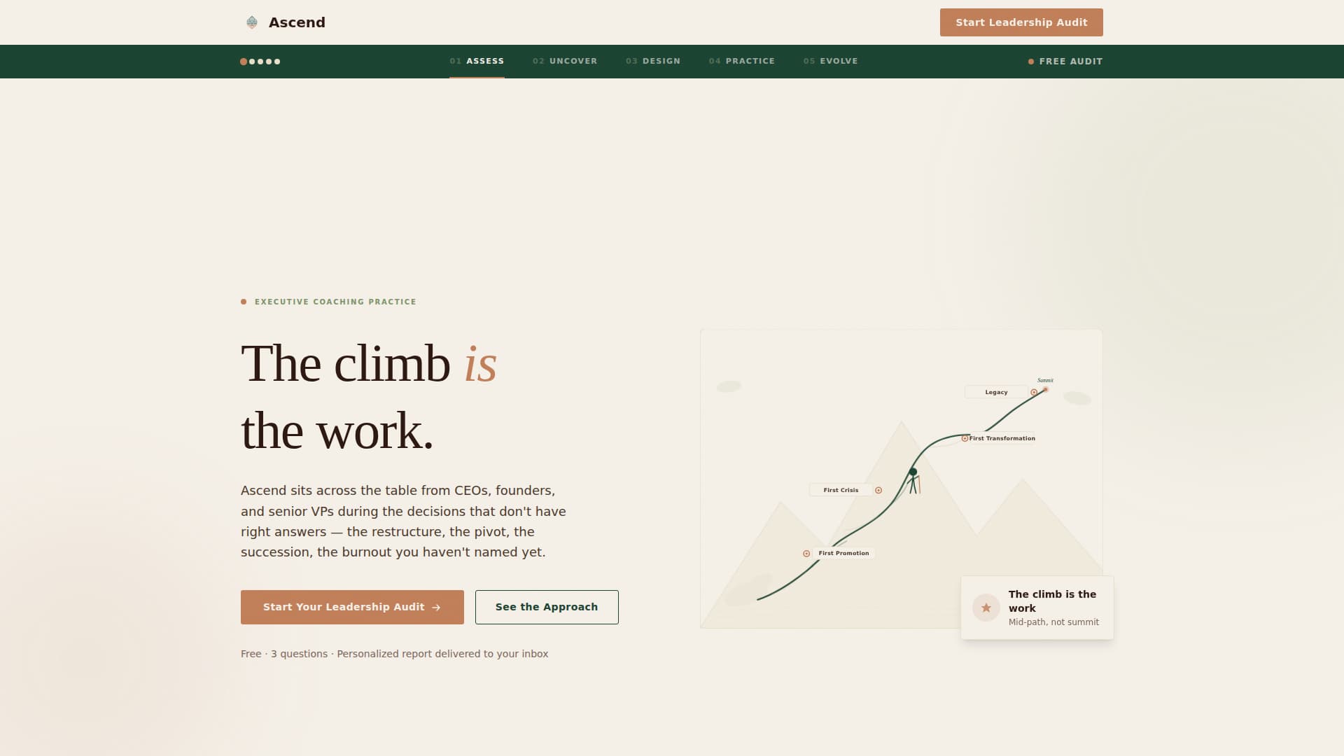 Ascend - Transformative Executive Landing Page Template