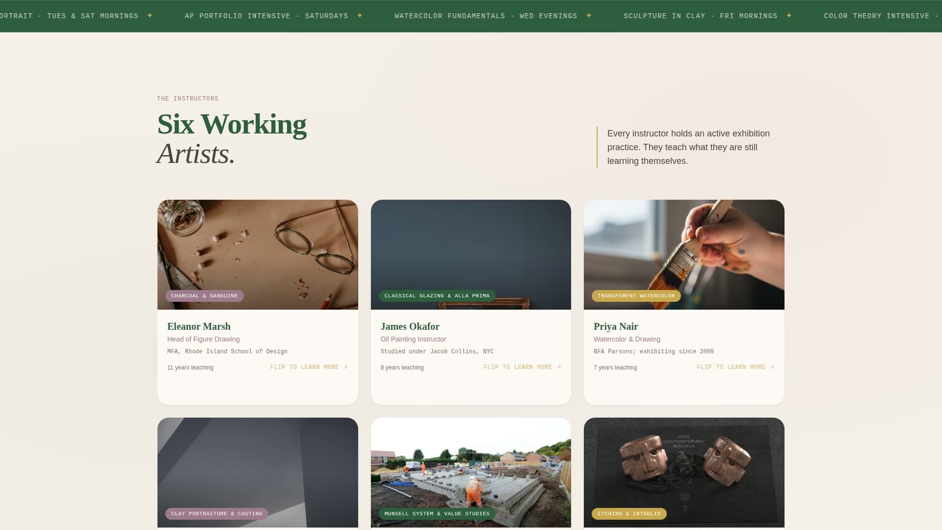 Atelier - Inspiring Fine Art Academy Landing Page Template