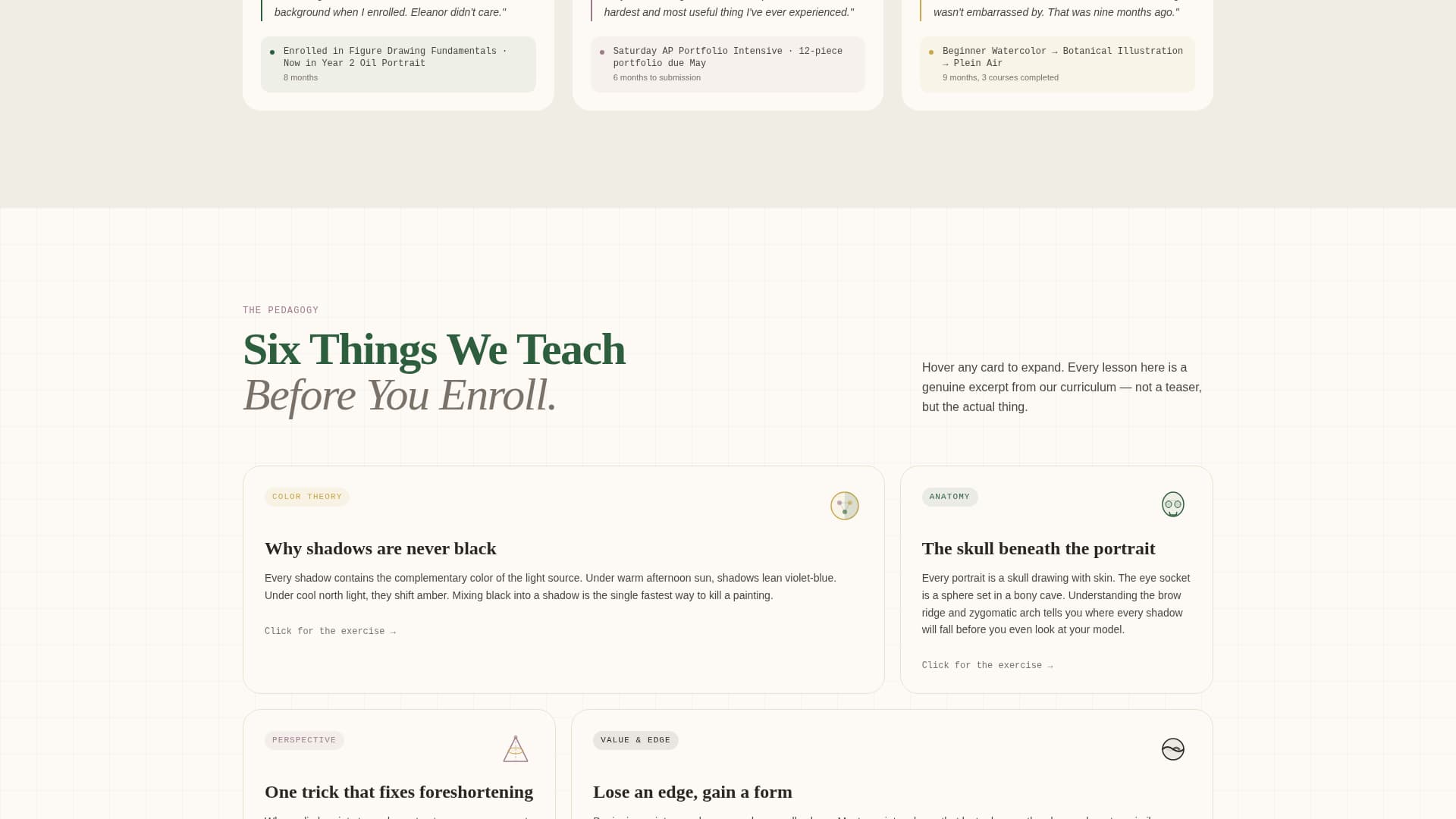 Atelier - Inspiring Fine Art Academy Landing Page Template