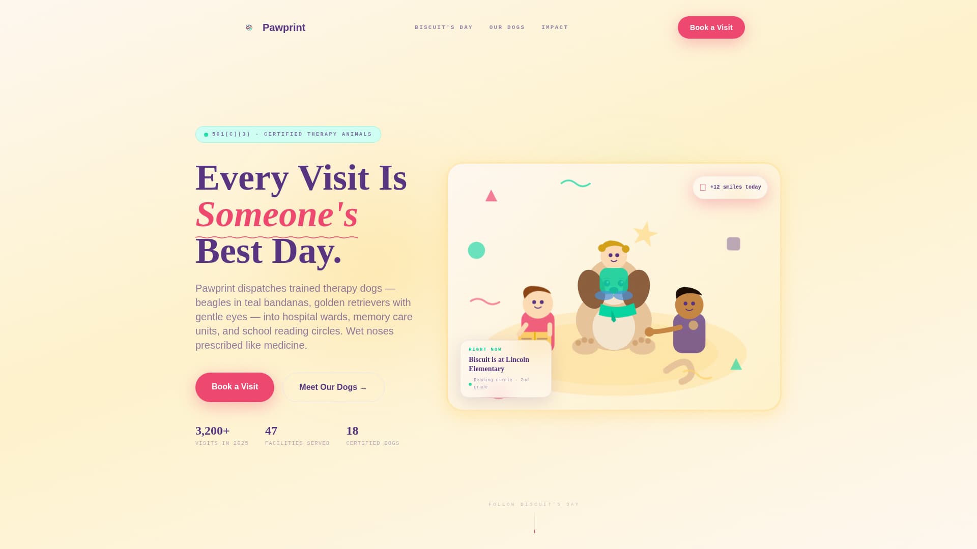 Pawprint - Heartwarming Therapydog Landing Page Template